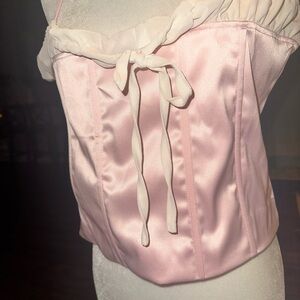Fashion Nova Pink Satin Corset Top